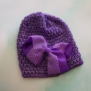 Pastel Collection purple beanie crochet hat